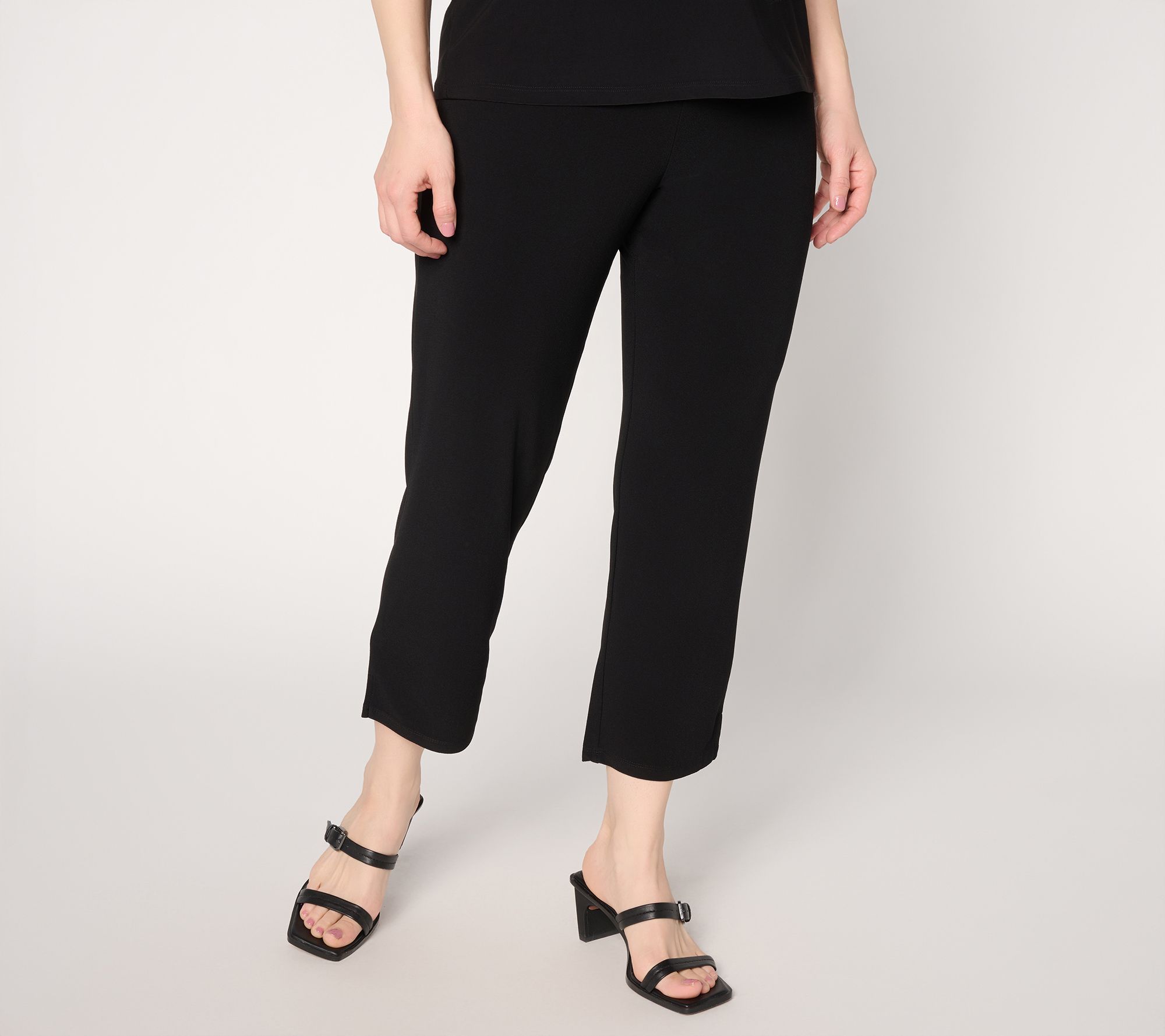 Dennis Basso Regular Slim Leg Caviar Crepe Crop Pant
