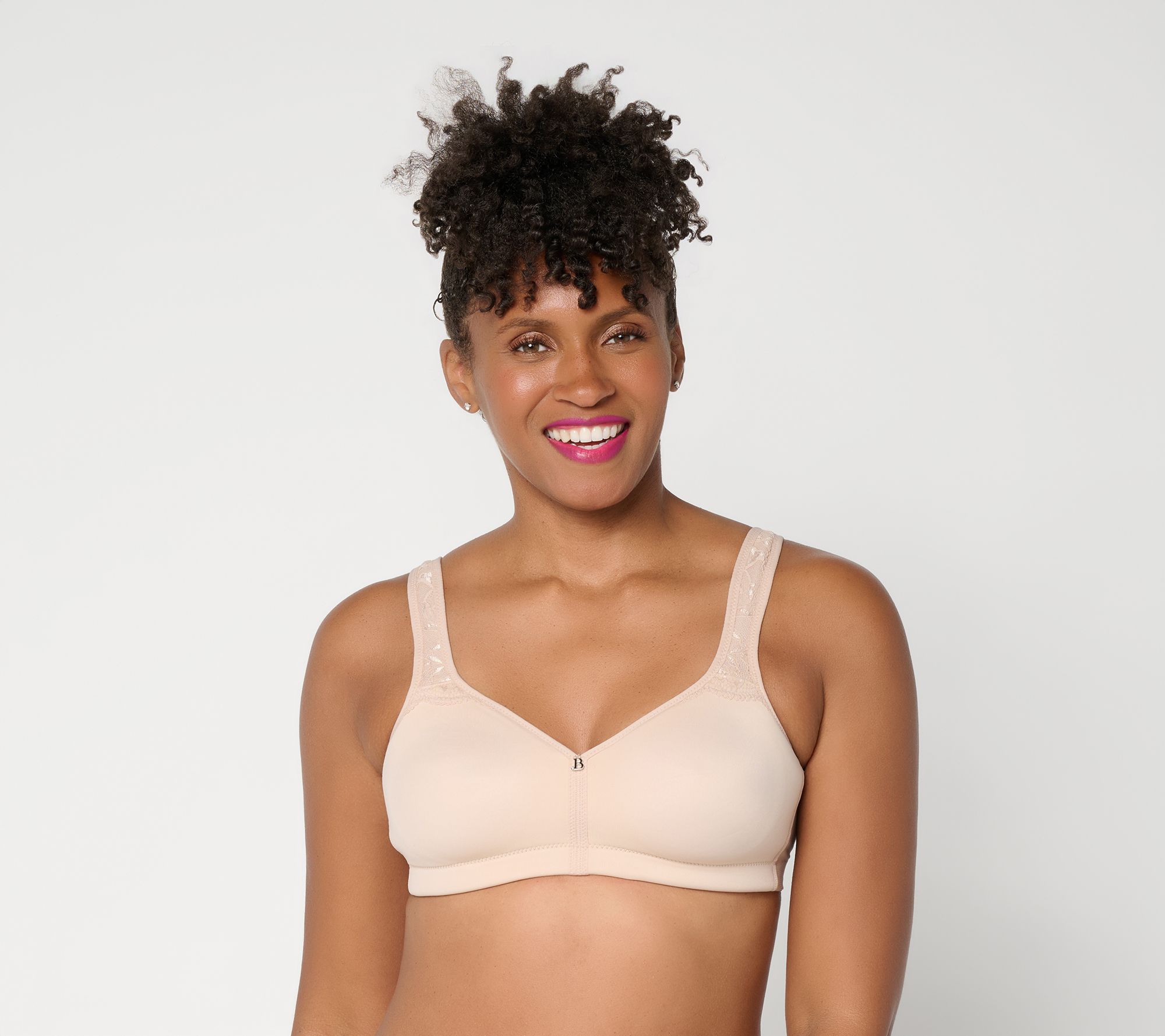 Breezies Natural Curves Lace Trim Wirefree Support Bra