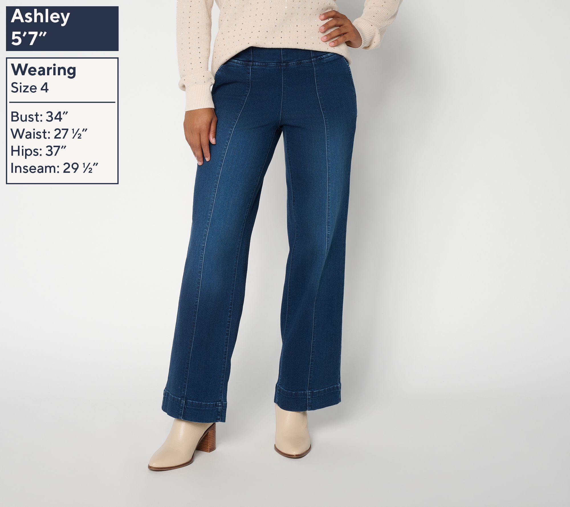 Belle by Kim Gravel Tall Denim TripleLuxe Traveler Jeans - QVC.com