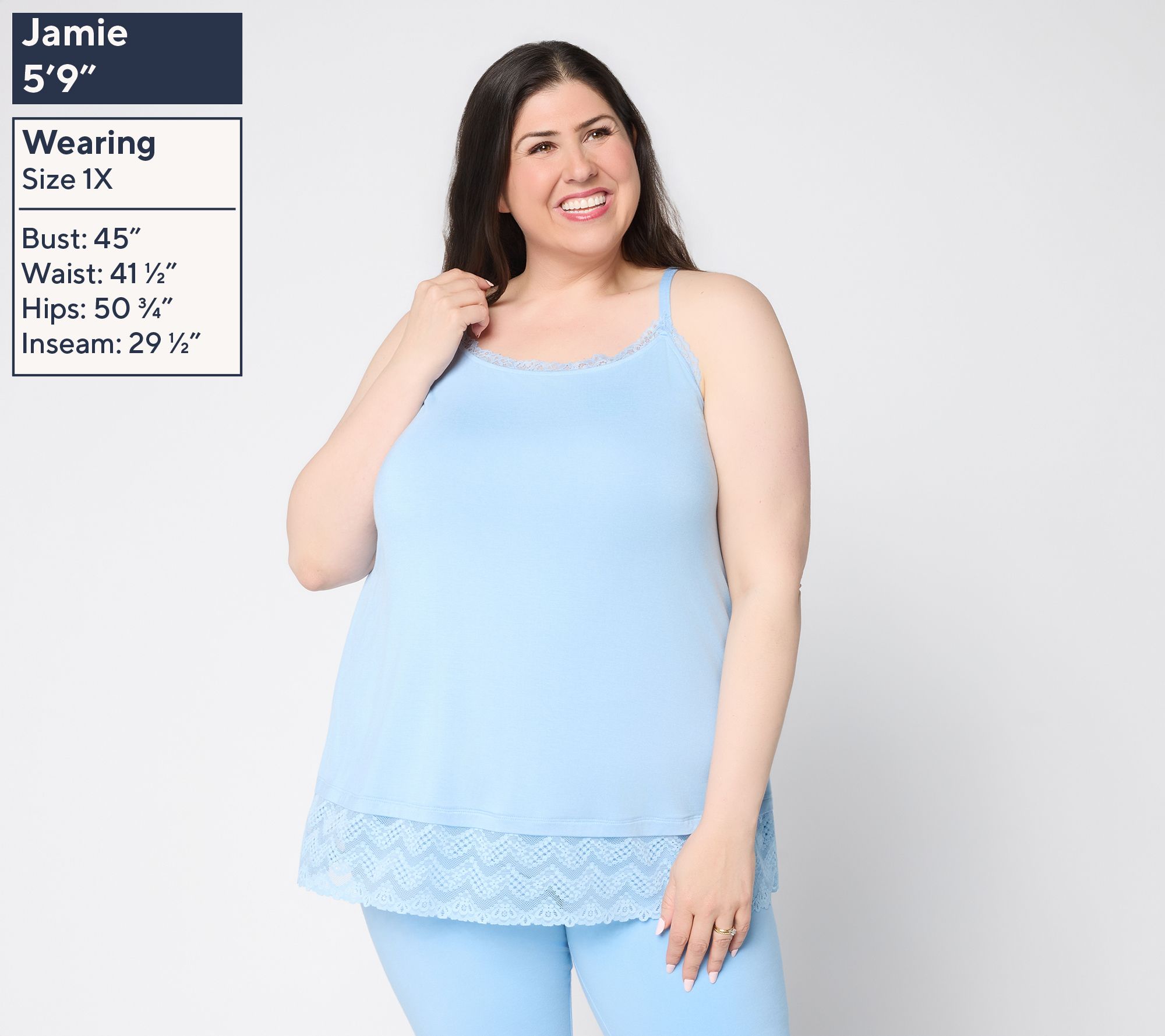 LOGO Layers by Lori Goldstein Tank with Lace Trim | QVC