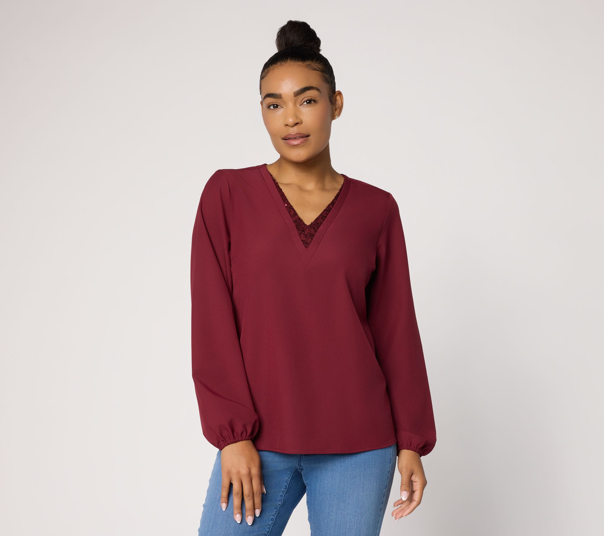 "As Is" Jingle Belles by Kim Gravel Dazzling Popover Blouse