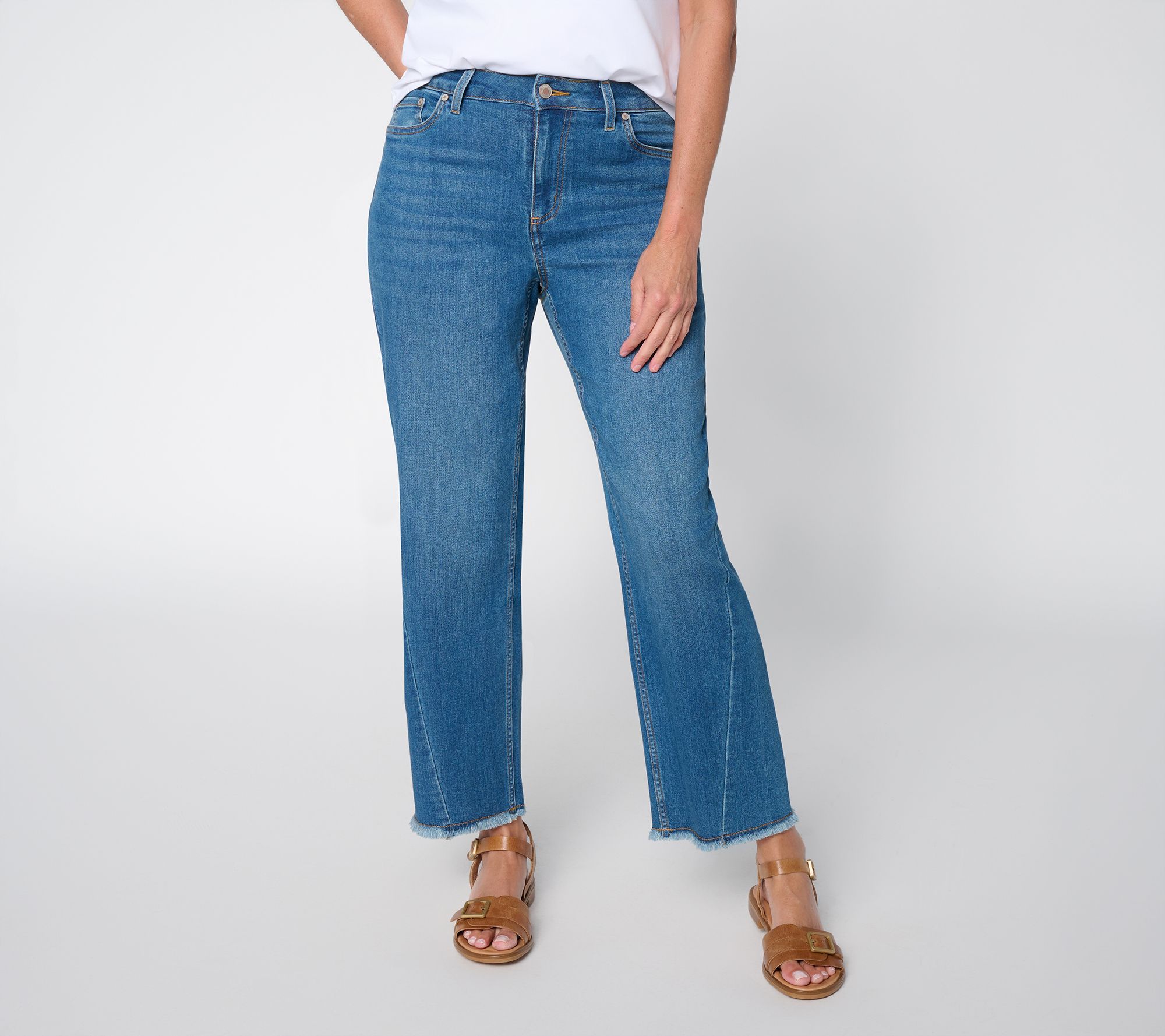 AnyBody Petite Mid-Rise Straight Leg Jean