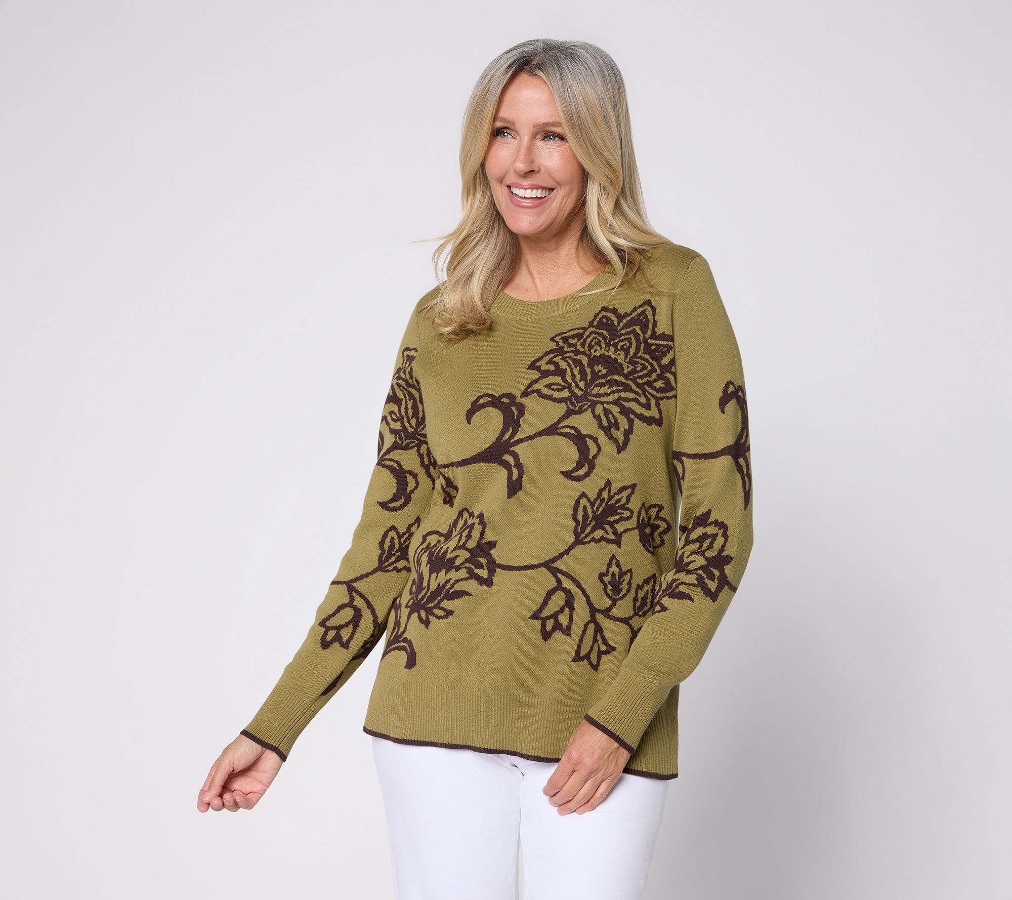 Belle Boho by Kim Gravel Boheme Blossom 100% Cotton Sweater