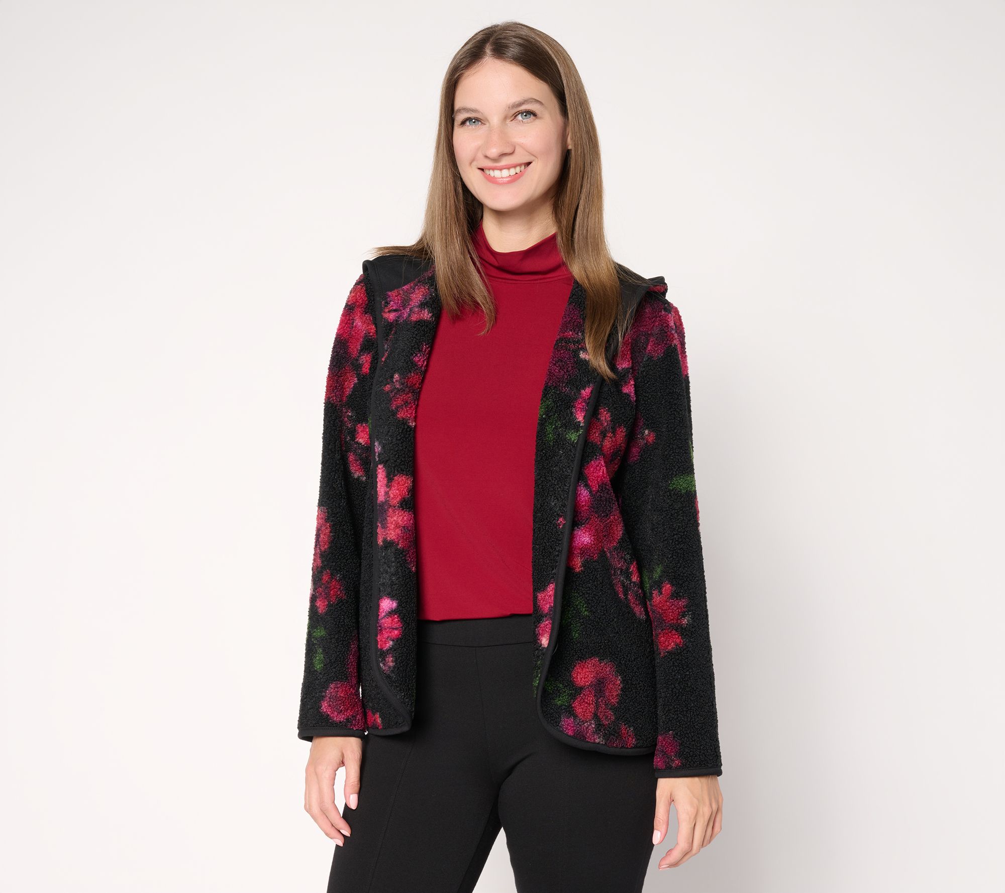"As Is" Susan Graver Weekend Pet Knit Boucle Jacket in Prints & Solids