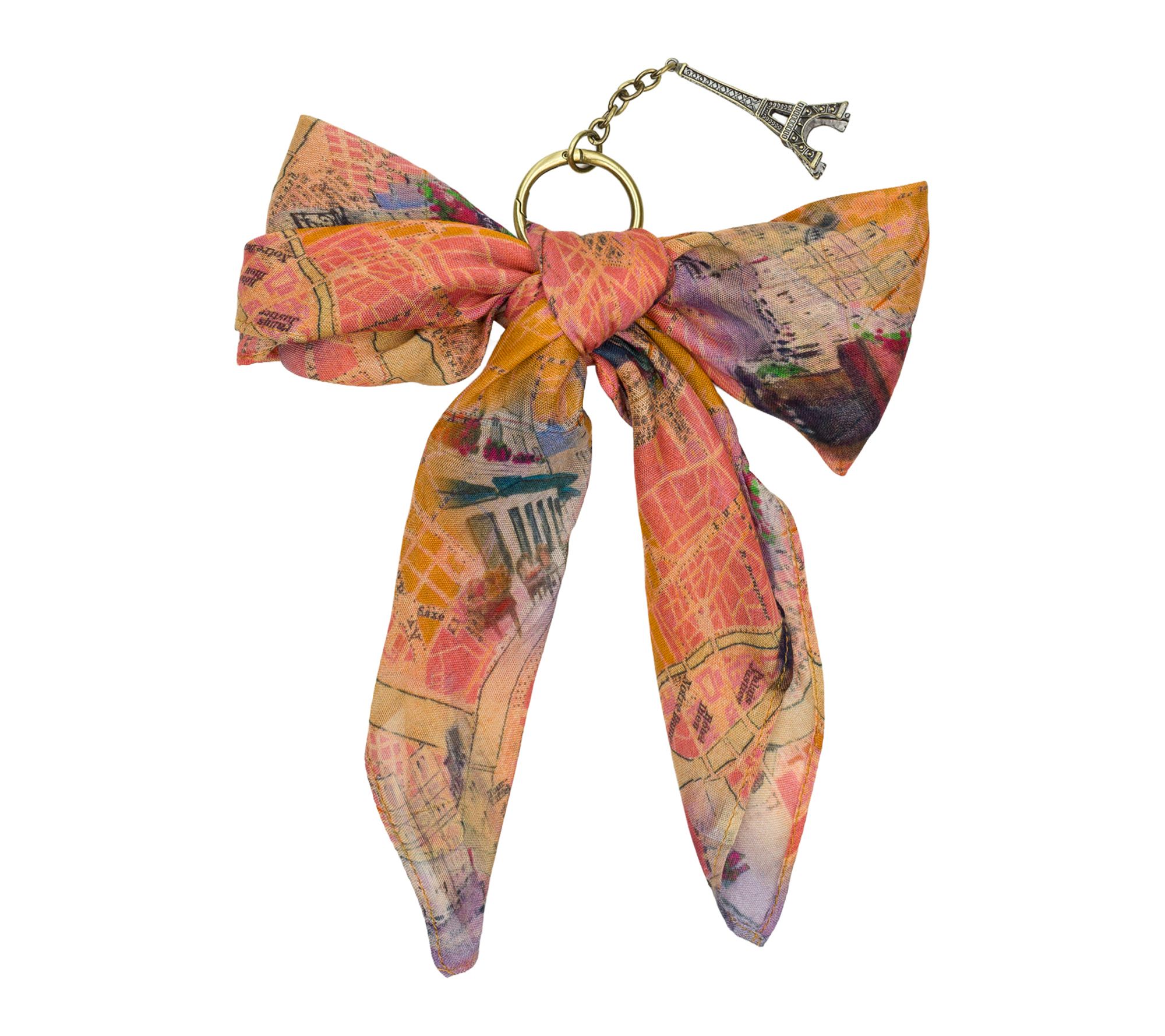  Patricia Nash Bow Scarf and Eiffel Tower Bag Charm - Paris Map