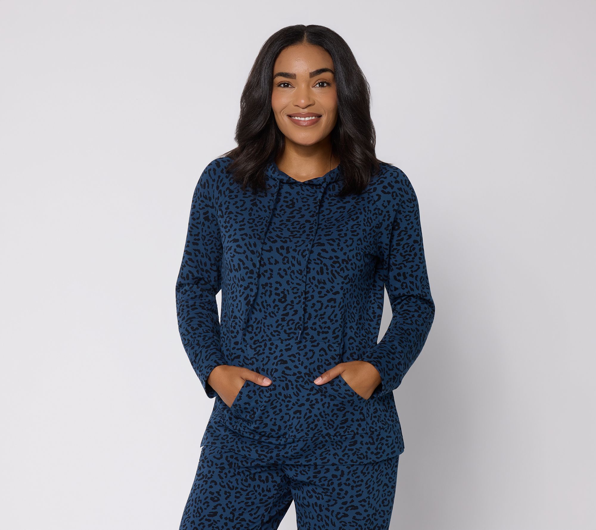 Belle Body by Kim Gravel French Terry Cozy Cat Leopard Hoodie