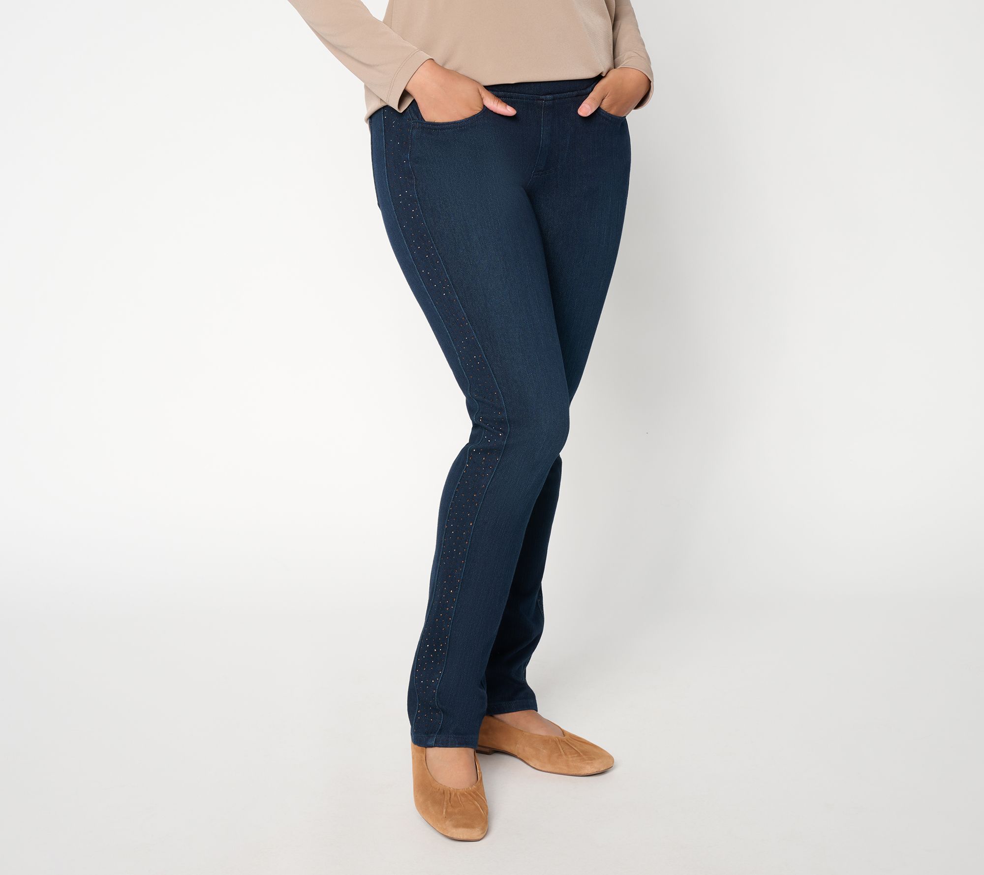 Belle by Kim Gravel Petite Flexibelle Cocoa Sparkle Jeans