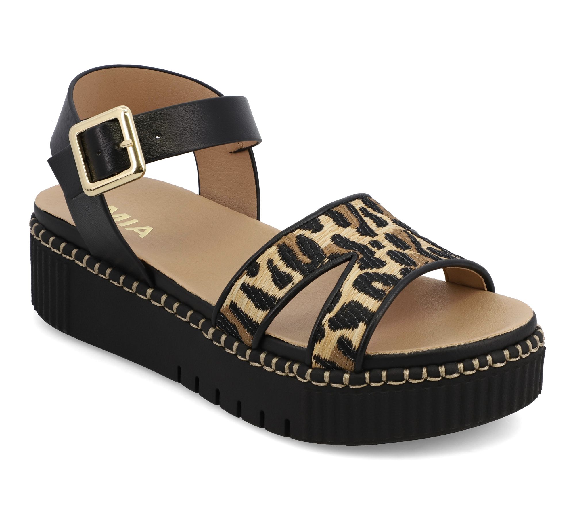 MIA Animal-Print Flatform Sandals - Jaiden