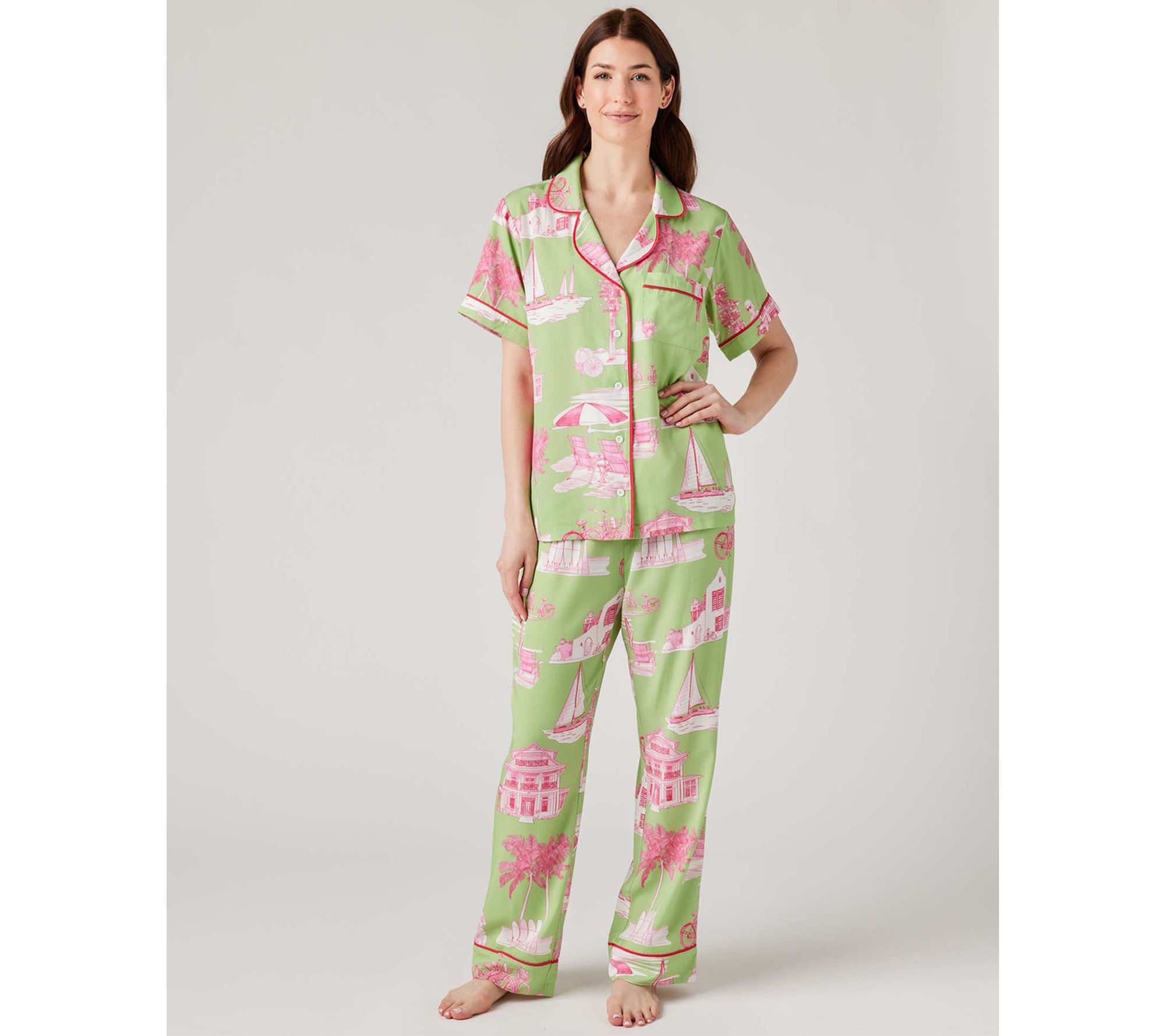 Katie Kime Florida Toile Pajama Pants Set