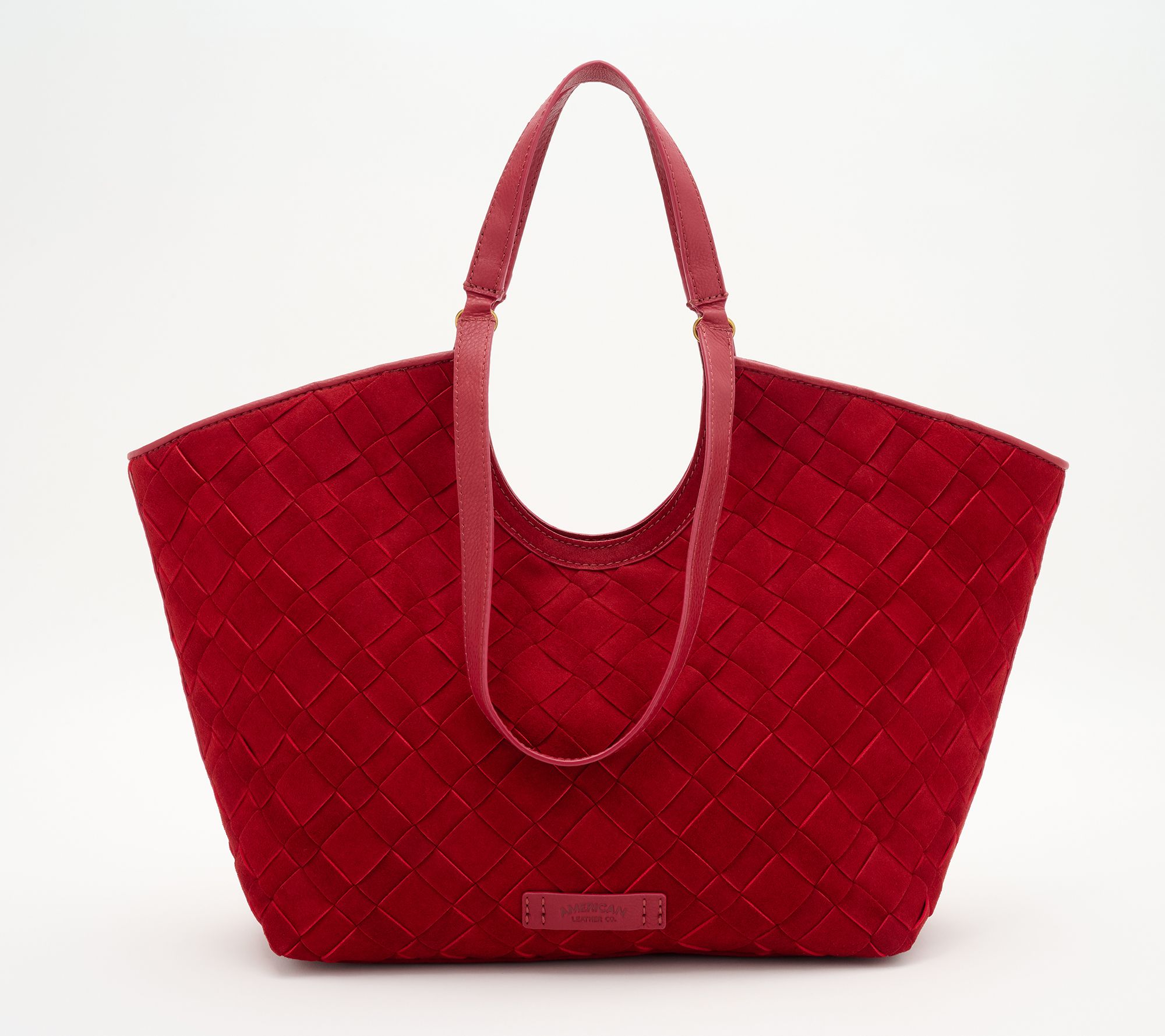  American Leather Co. Aurora Woven Convertible Suede Tote