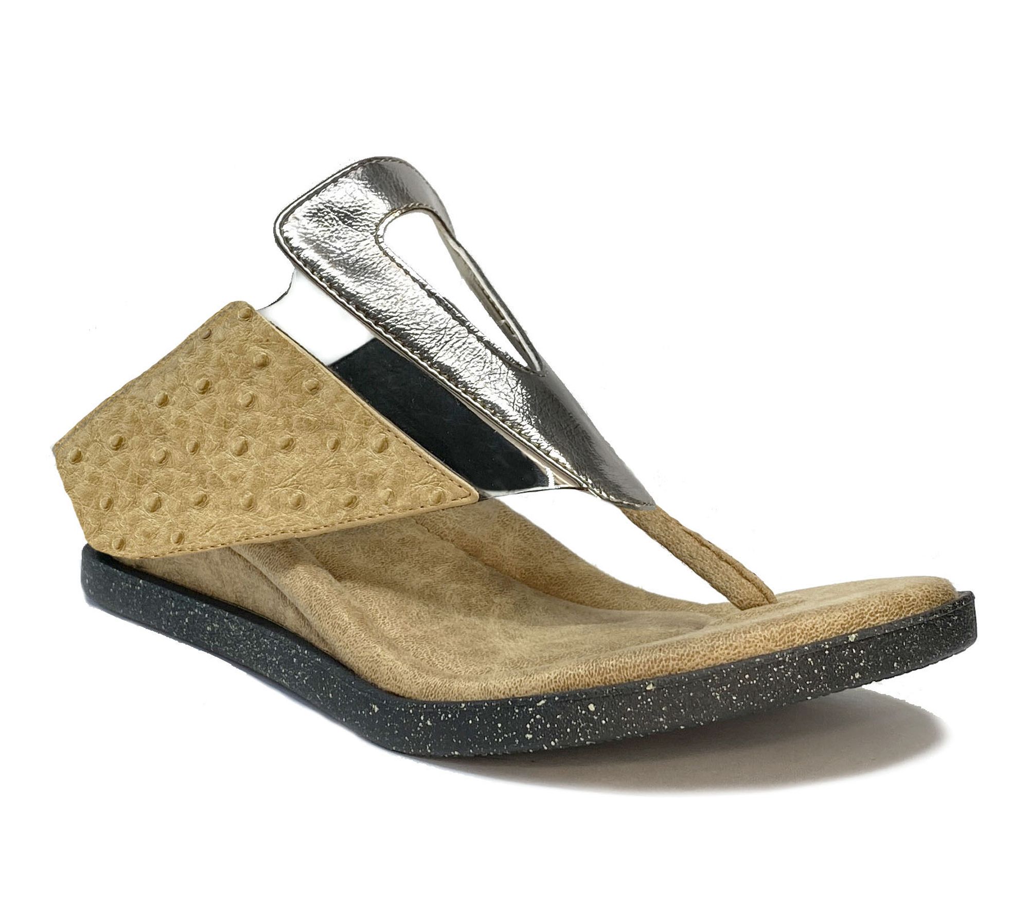 Modzori Grazia Reversible Wedge Sandal - Tan Flips to Black