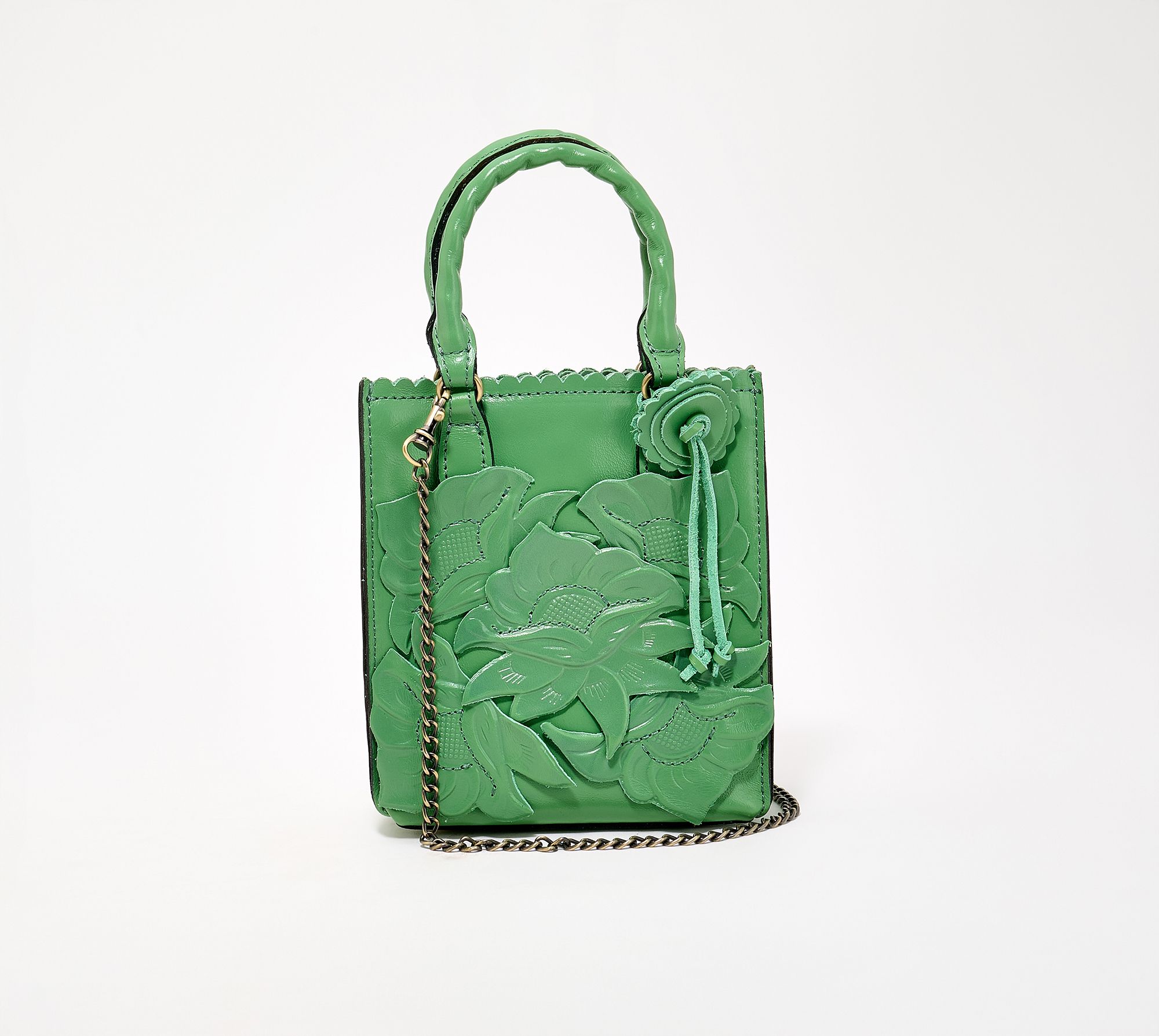 "As Is" Patricia Nash Tooled Applique Leather Noella Crossbody