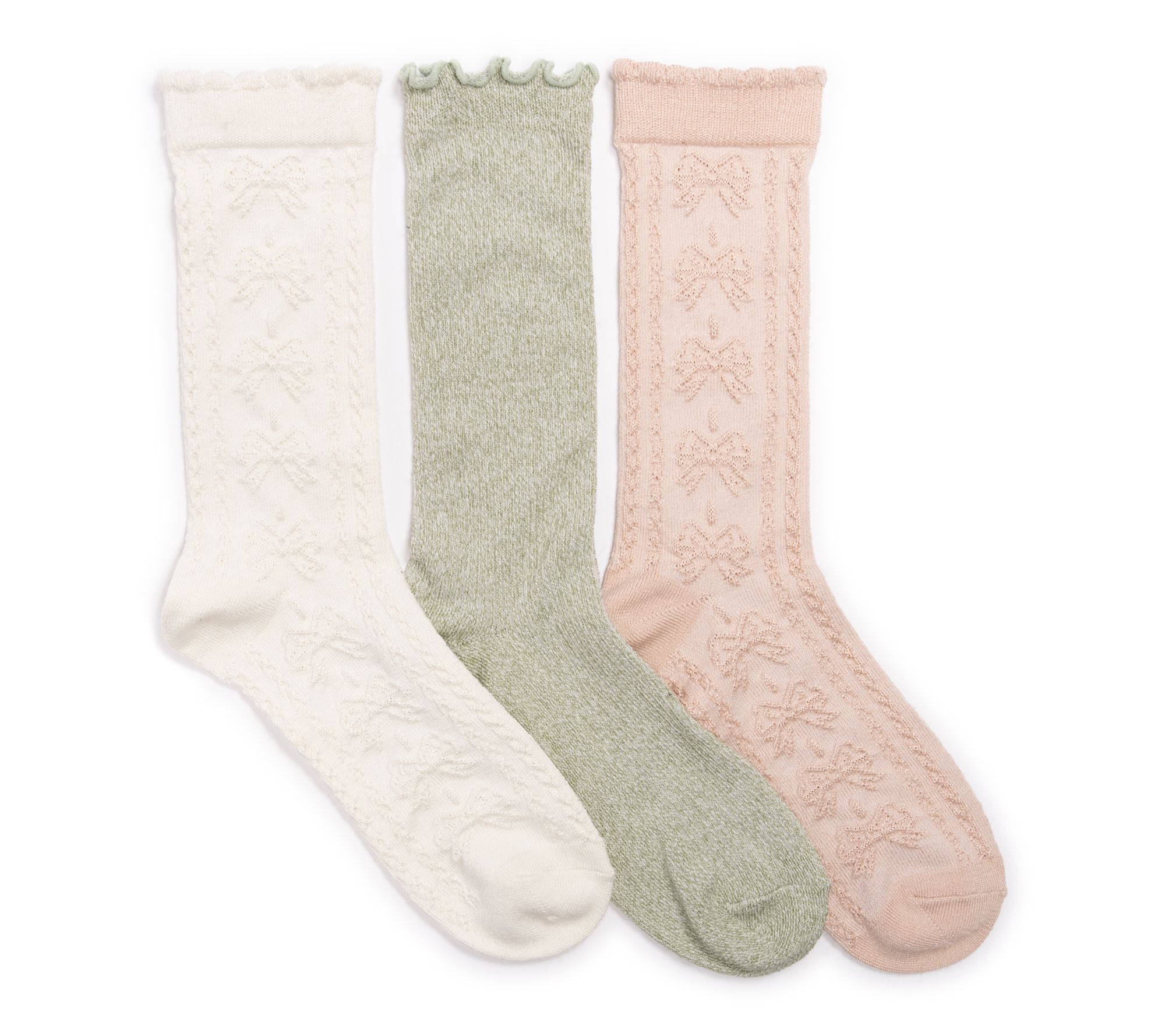 Muk Luks 3 PK Whisper Soft 8" Crew Sock
