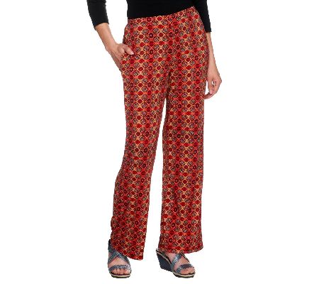 Attitudes by Renee Printed Pull-on Wide Leg Pants with Pockets - QVC.com