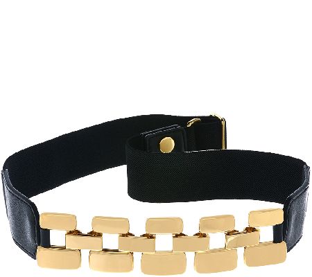 Susan Graver Stretch Belt with Metal Links - QVC.com