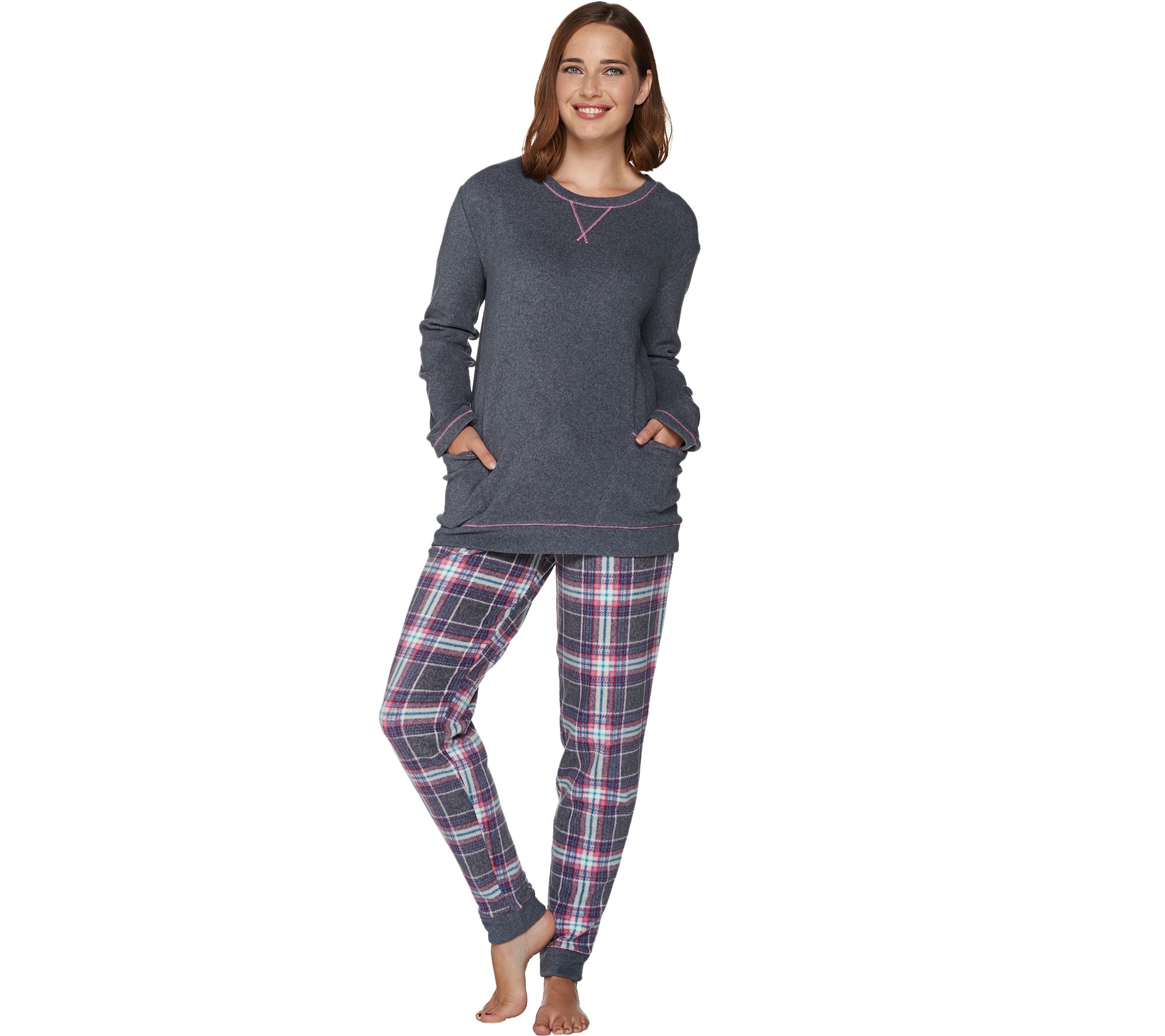 Cuddl Duds Stretch Fleece Novelty Pajama Set - Page 1 — QVC.com