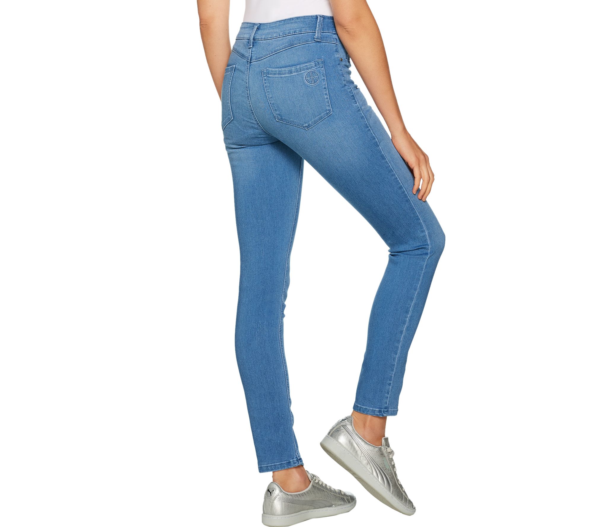 Laurie Felt Regular Silky Denim Slim Pull-On Jeans - QVC.com