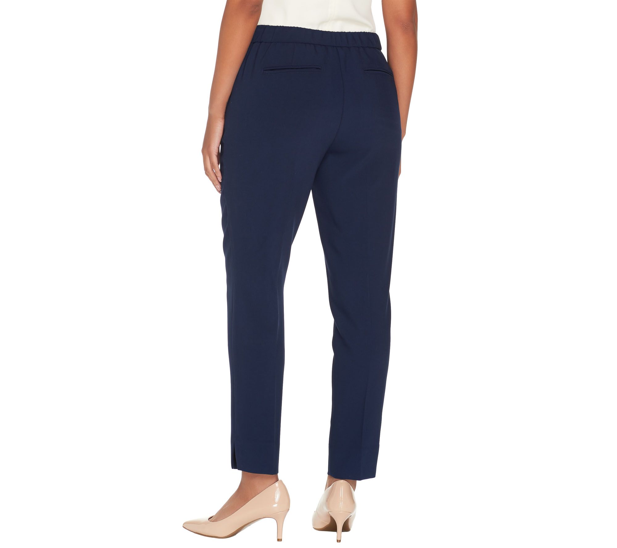 GRAVER Susan Graver Double Weave Zip Front Ankle Pants - QVC.com