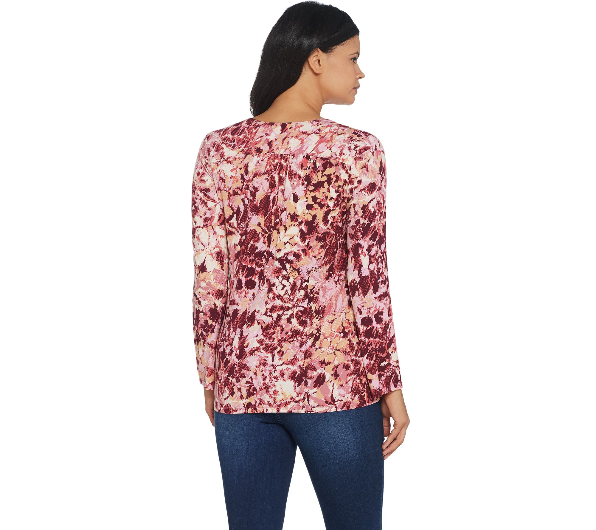 Belle by Kim Gravel Watercolor Floral Knit Top