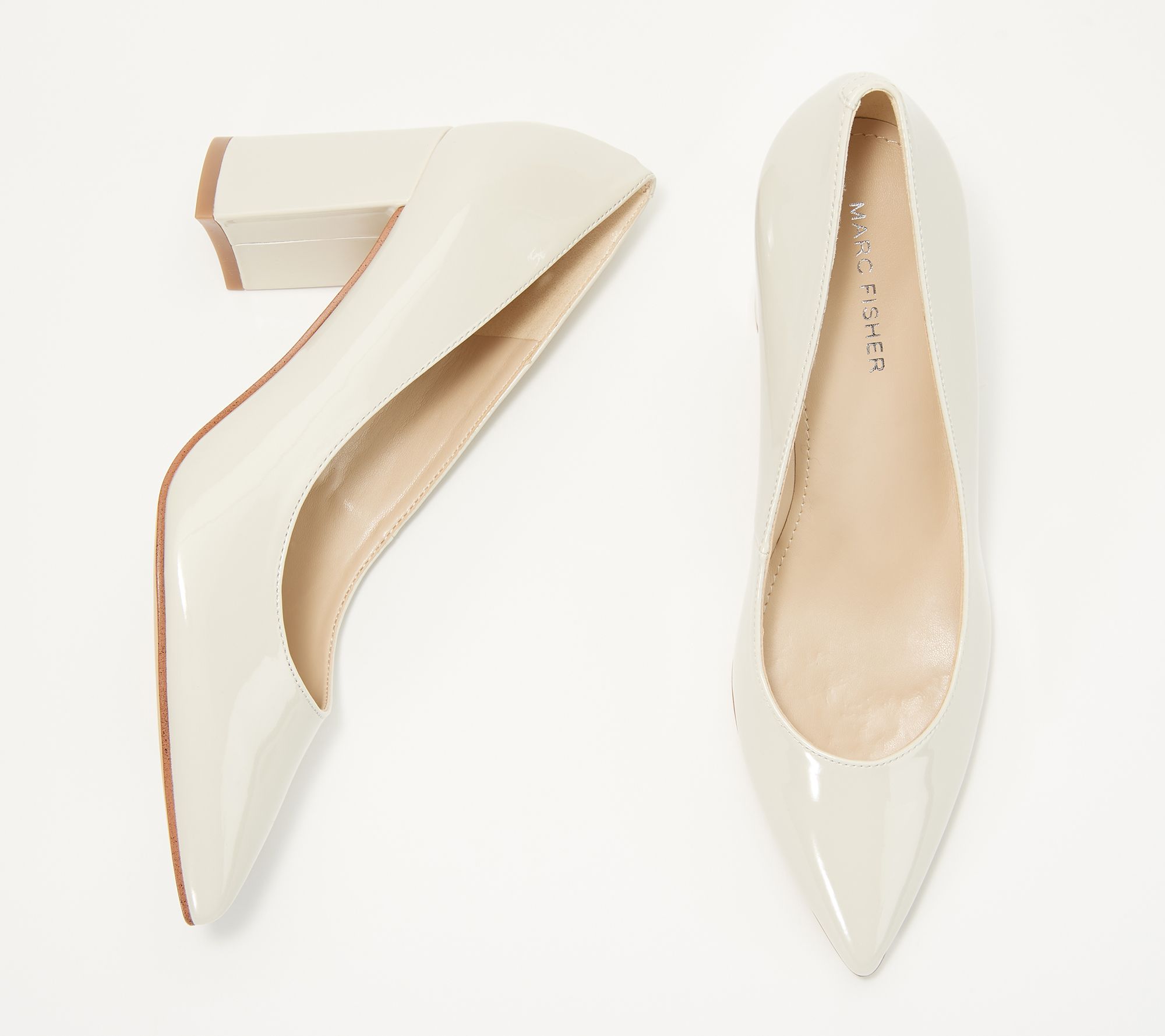 Marc Fisher Pointy Toe Block Heel Pumps - Claire - QVC.com