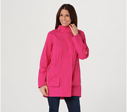 Nuage Solid Zip & SnapFront Jacket with Removable Hood