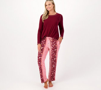 Cuddl Duds Cozy Jersey Long-Sleeve Crew-Neck Top & Pant Set