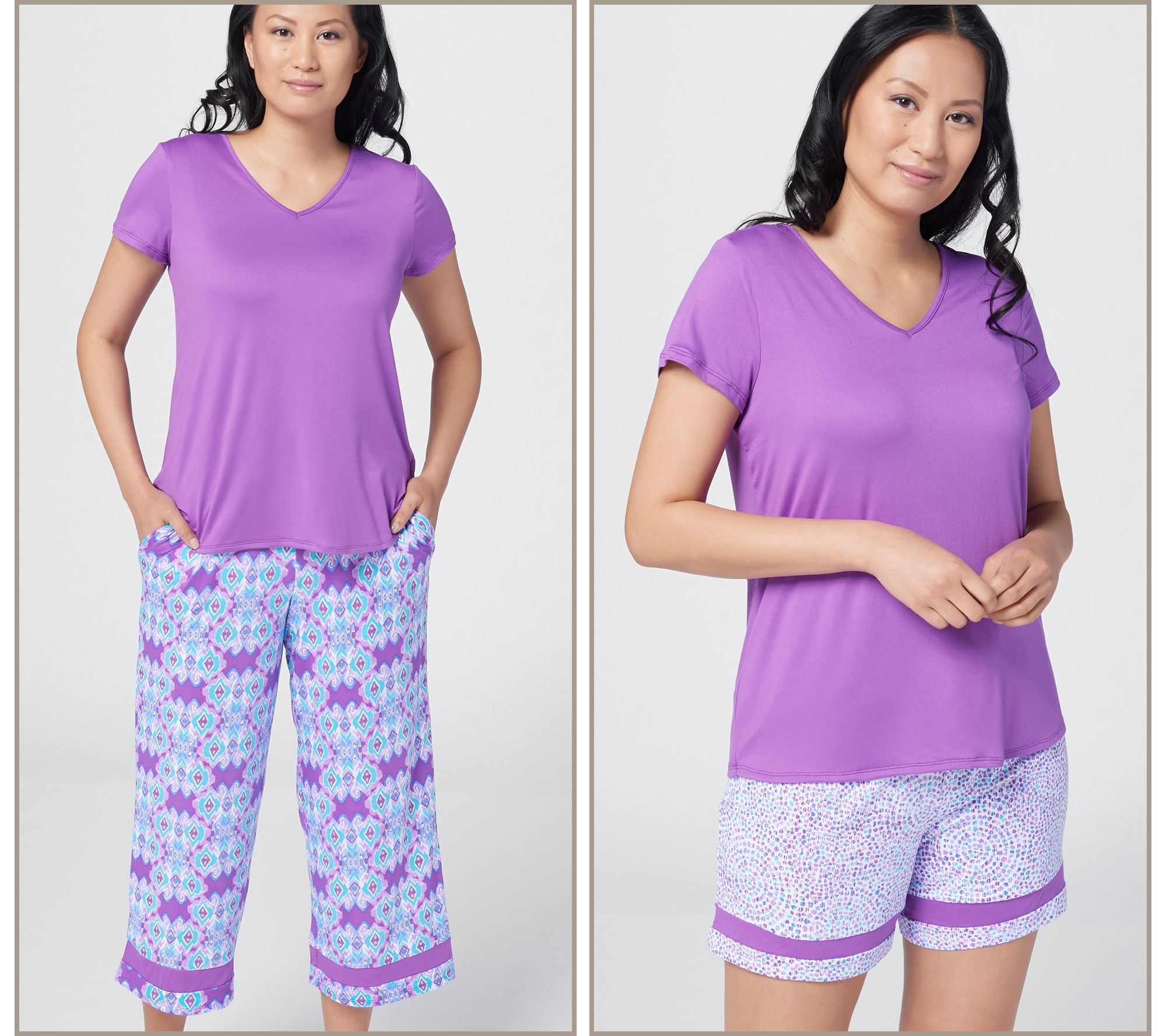 Women's Carole Hochman Cotton Short Sleeve Top & Bermuda Shorts Pajama Set