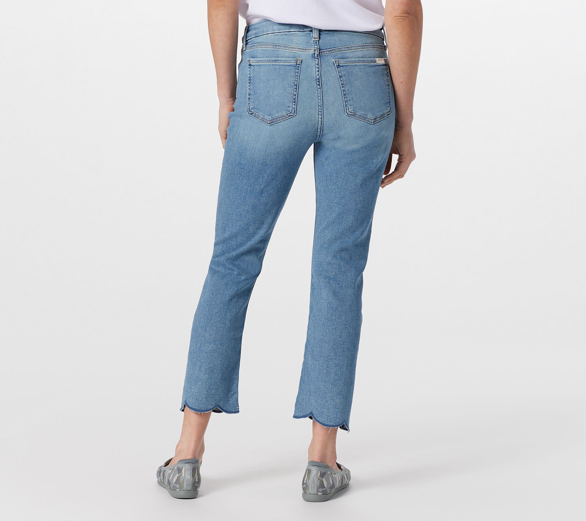 Jen7 by 7 for All Mankind Ankle Straight Leg Jeans w/ Scallop Hem - QVC.com