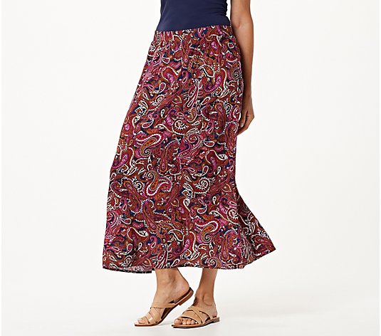 "As Is" Denim & Co. Pull-On Maxi Skirt