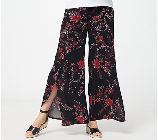 Truth + Style Petite Printed Woven Full Length Pants