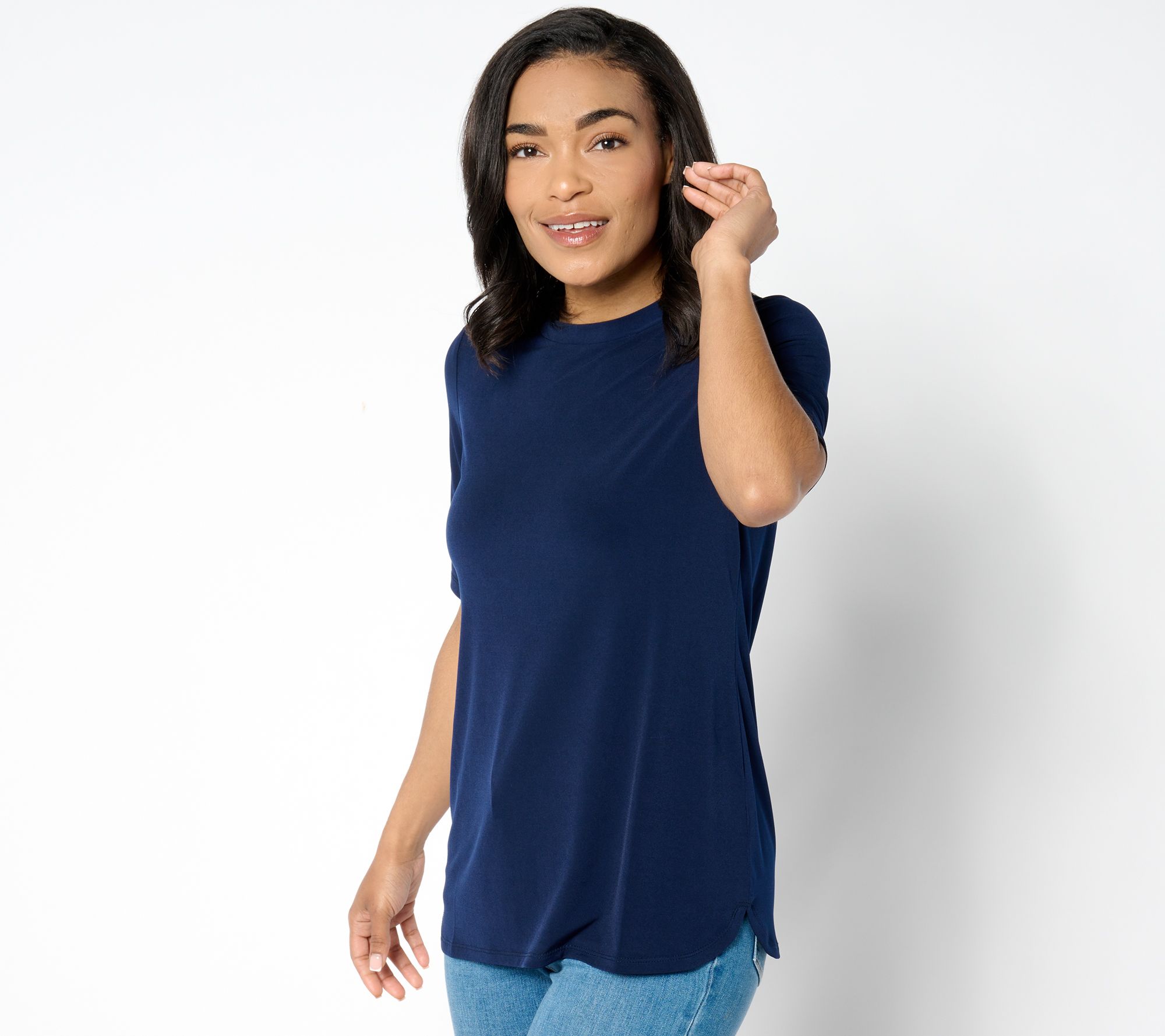 Susan Graver Modern Essentials Liquid Knit Top