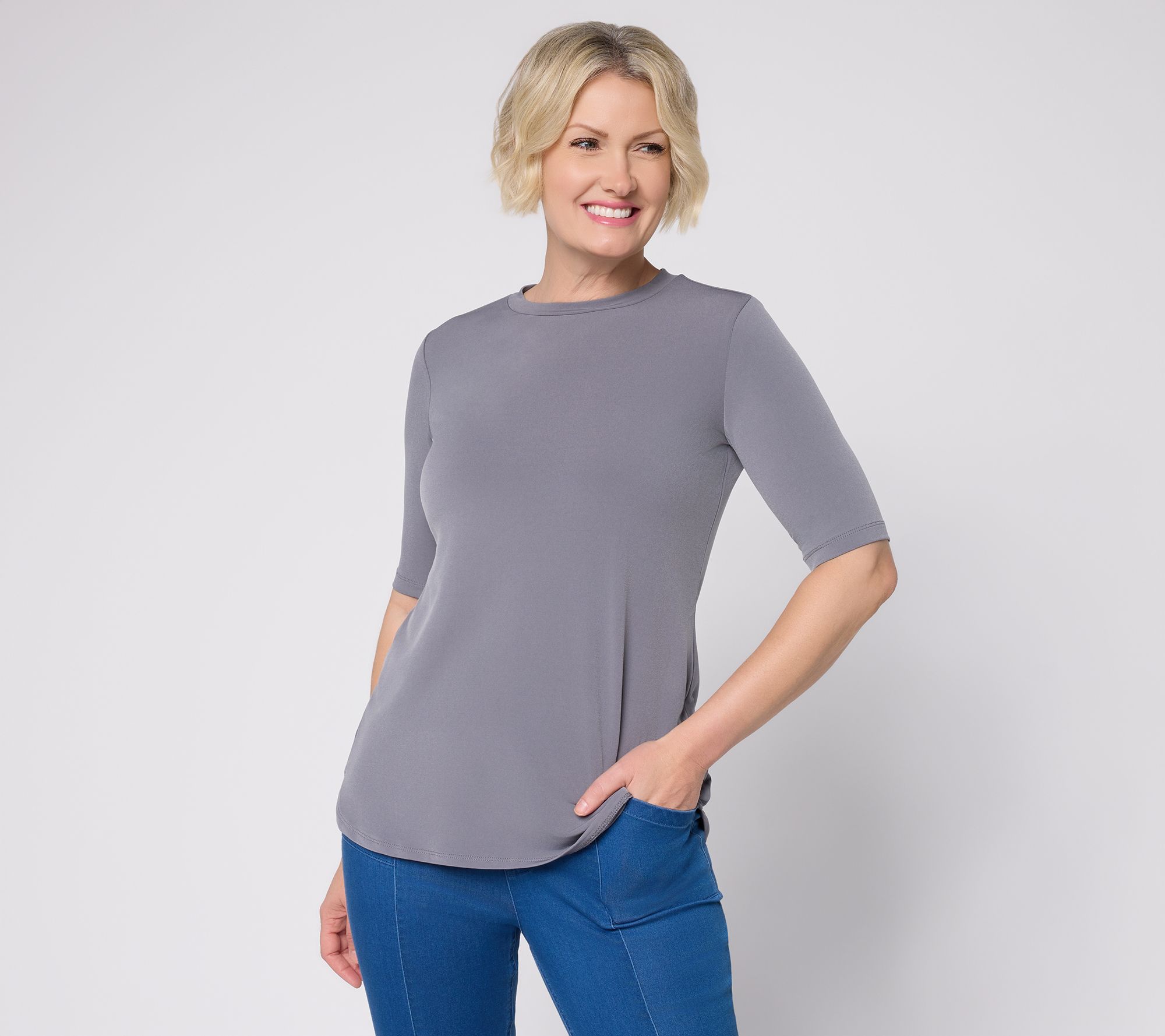 Susan Graver Modern Essentials Liquid Knit Top