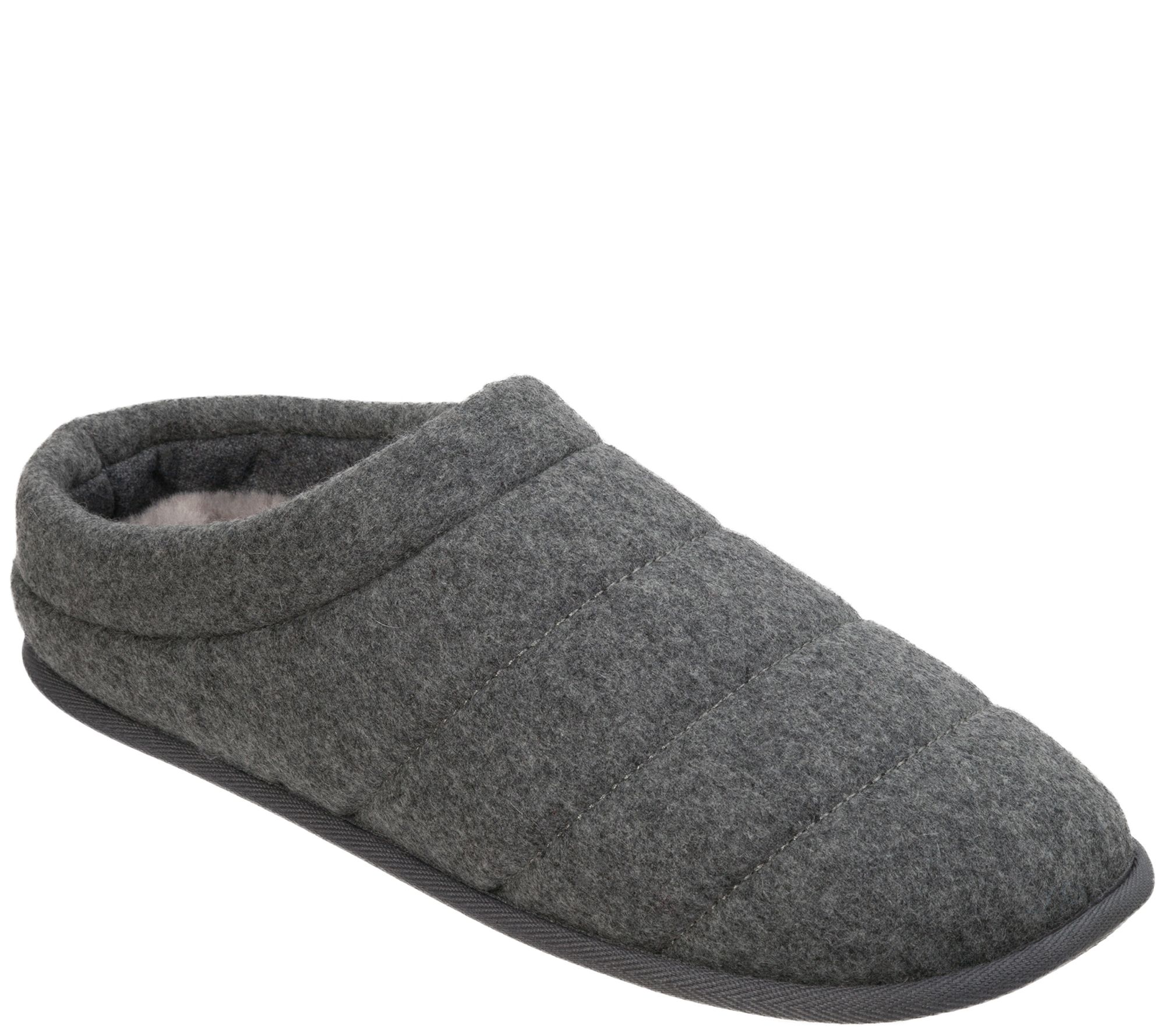Dearfoams Genuine Wool Quilted Slippers - QVC.com