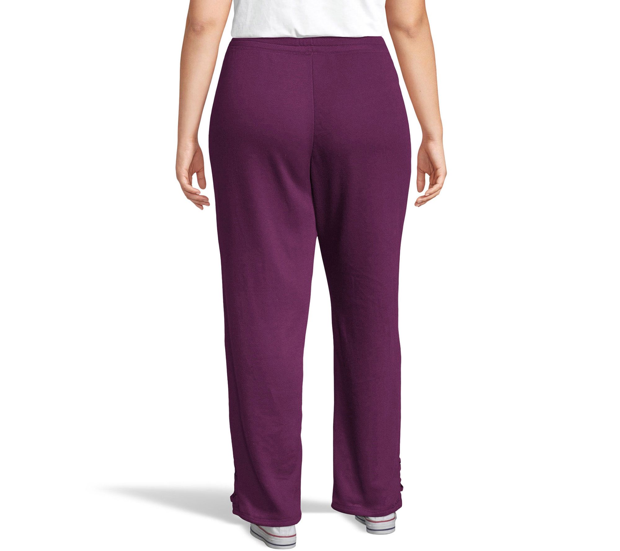 Just My Size French Terry Jogger Pants with Lace Details - QVC.com