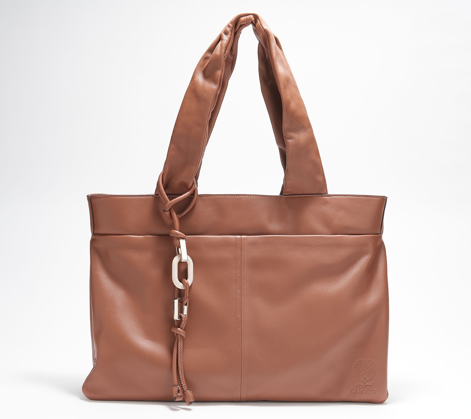 As Is Vince Camuto Smooth Leather Tote- Brant 