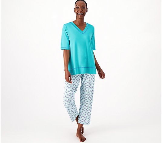 Stan Herman Silky Jersey Printed Pajama Set