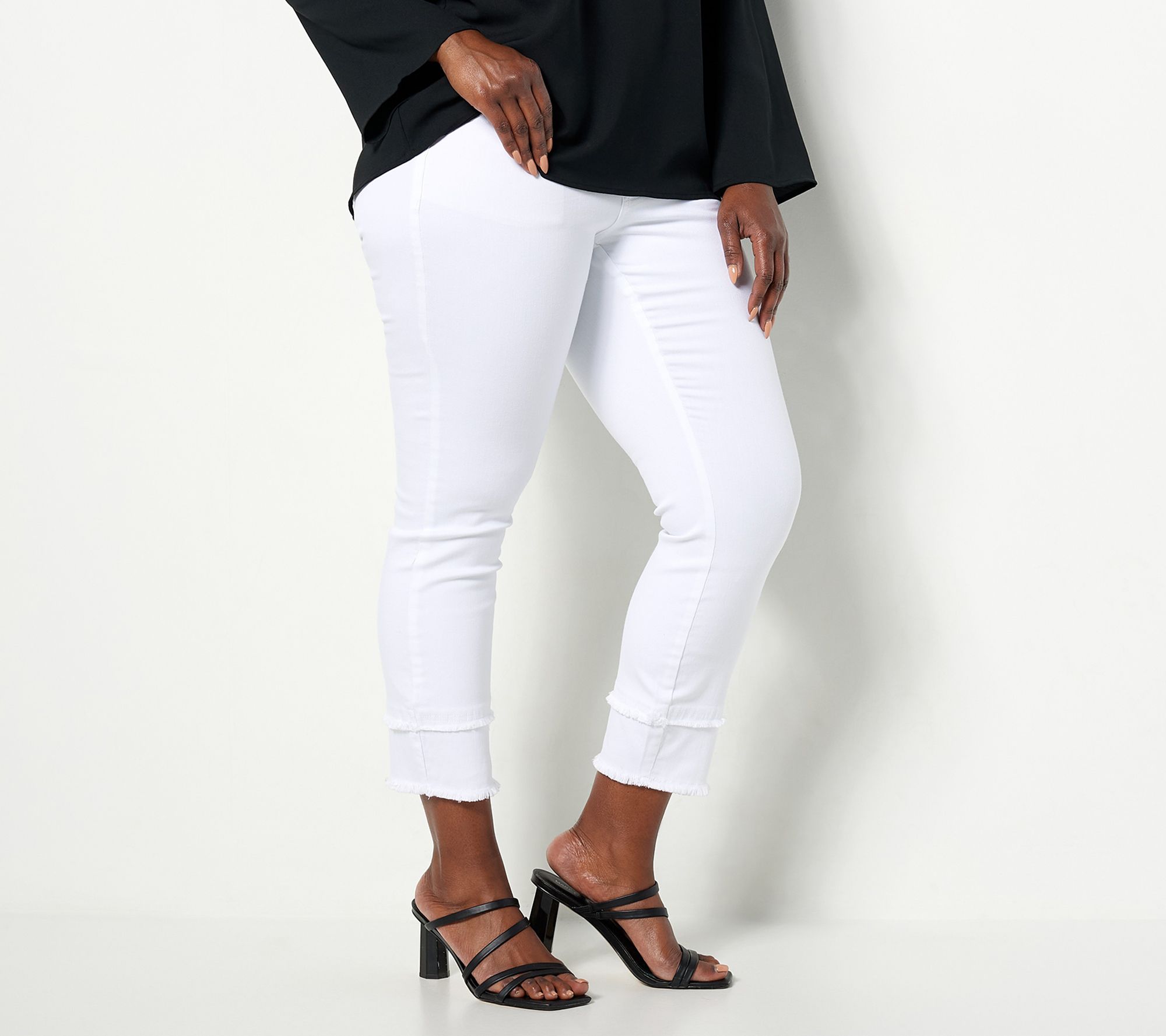 Belle by Kim Gravel TripleLuxe_Reg Twill Cropped Straight-Leg
