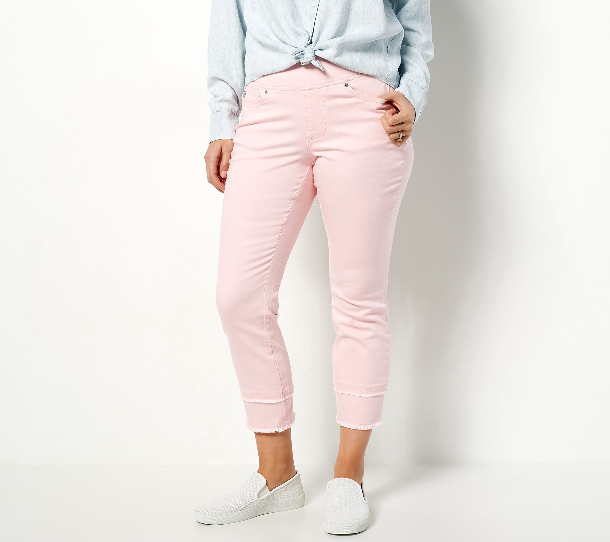 Belle by Kim Gravel TripleLuxe_Reg Twill Cropped Straight-Leg