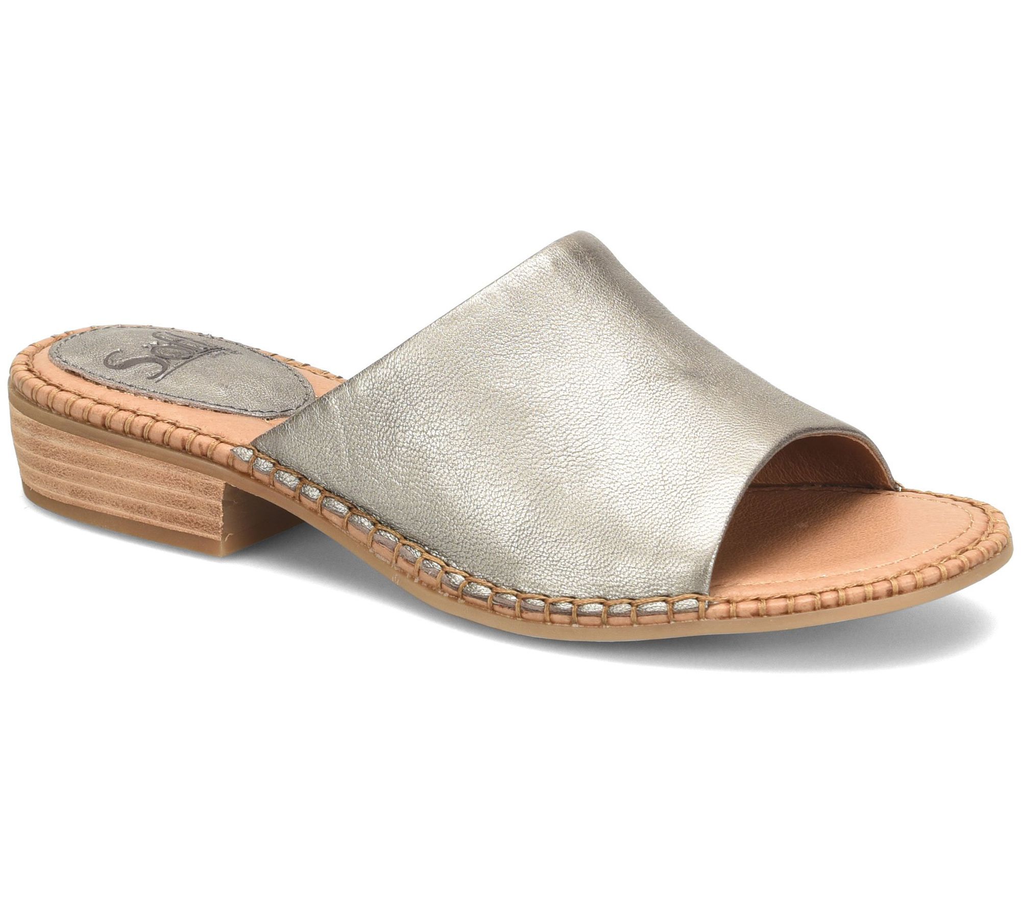 Sofft Slip-On Leather Sandals - Nalanie - QVC.com