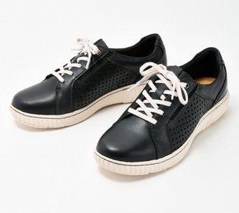 Clarks Collection Leather/Textile Casual Sneakers - Caroline Ella