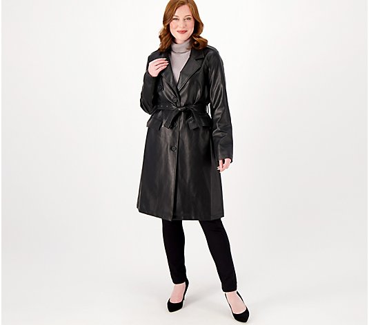 "As Is" Attitudes by Renee Faux Leather Trench Coat