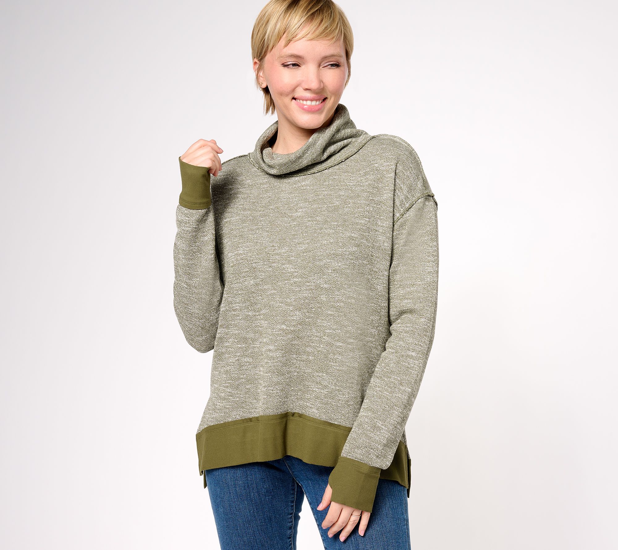 Peace Love World Birdseye Two-Tone Pull-Over