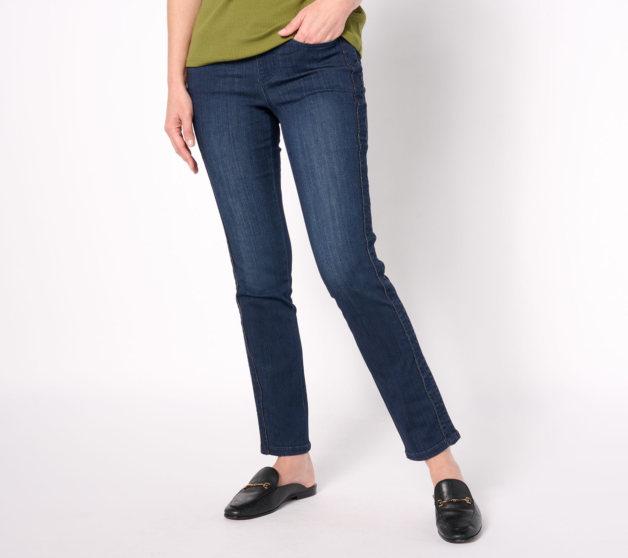 Belle by Kim Gravel Reg Primabelle Beaded Slim Straight Jean