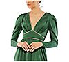Mac Duggal Emerald Rhinestone Trim Puff SleeveSide Slit Gown, 2 of 2