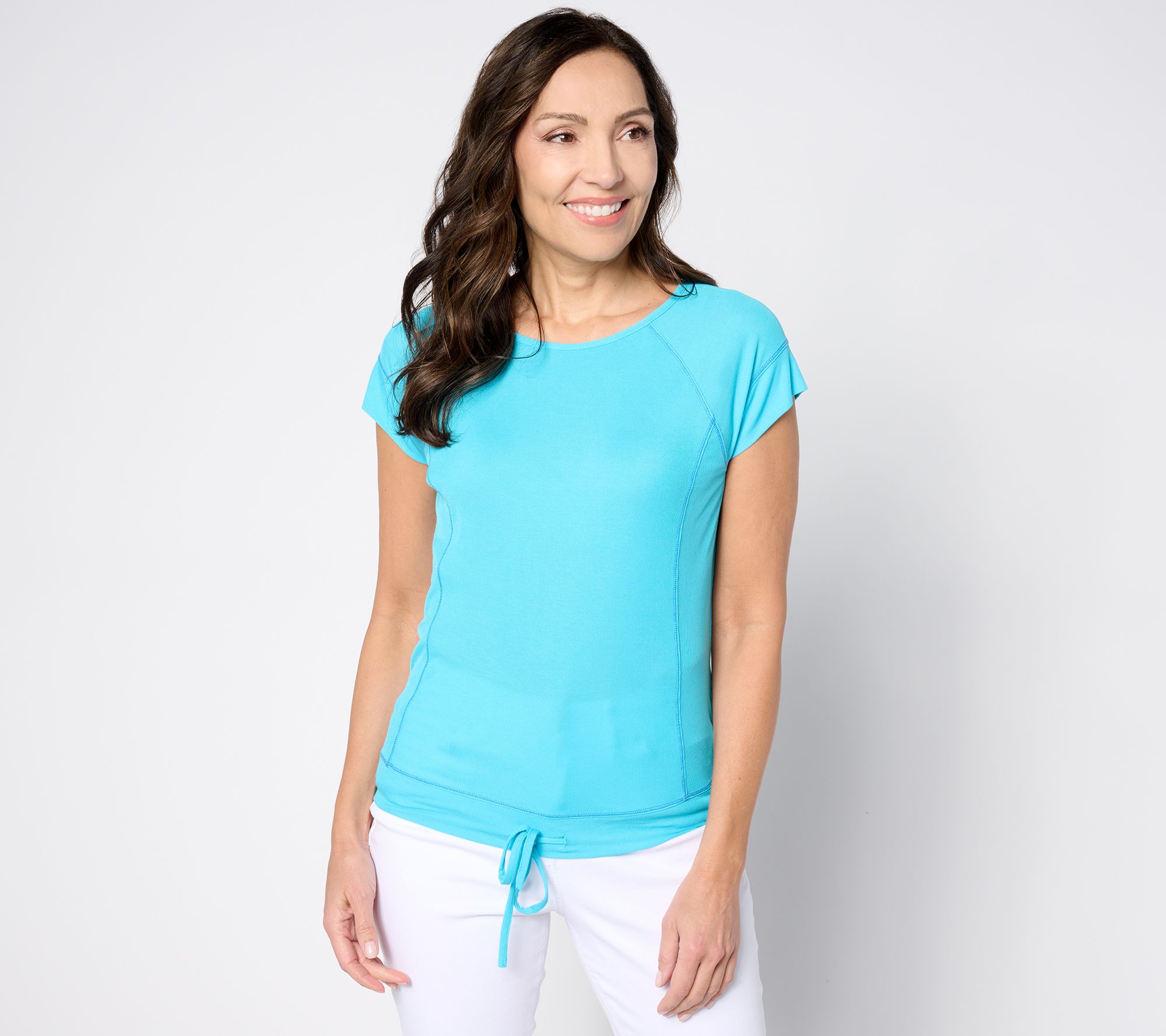 Belle Body by Kim Gravel Raglan Drawstring Waist Top