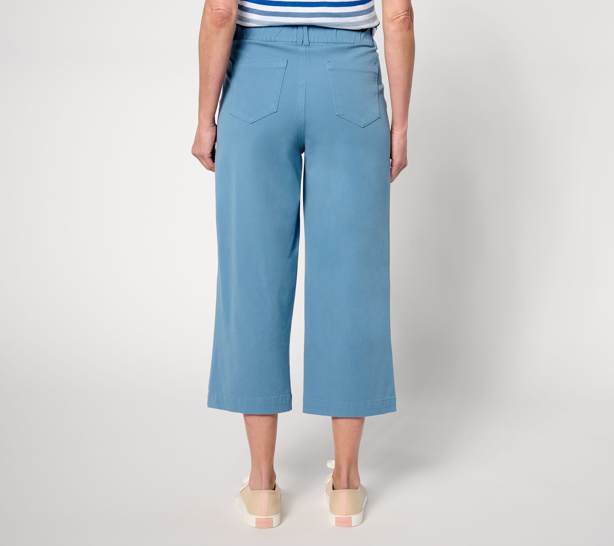 AnyBody Regular All-Stretch Twill Wide Leg Cropped Pants - QVC.com