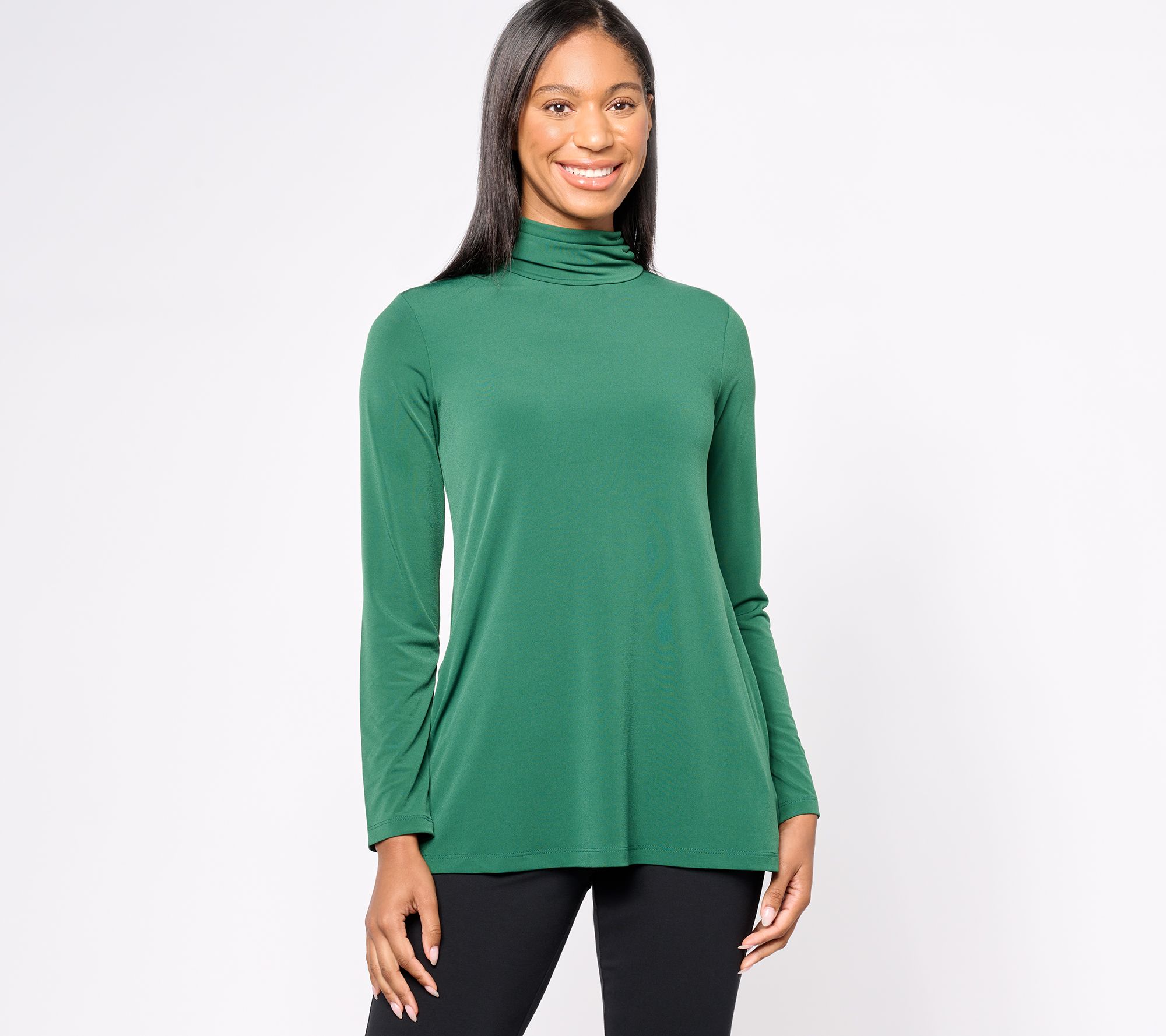 "As Is" Susan Graver Modern Essentials Pet Liquid Knit A-Line Tunic