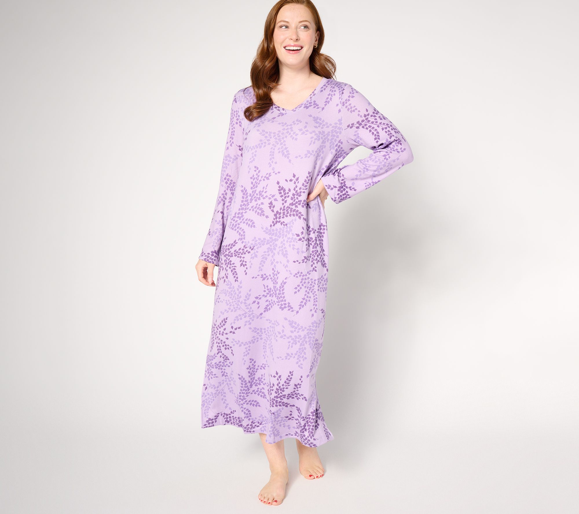 Stan Herman V-Neck Maxi Lounge Dress