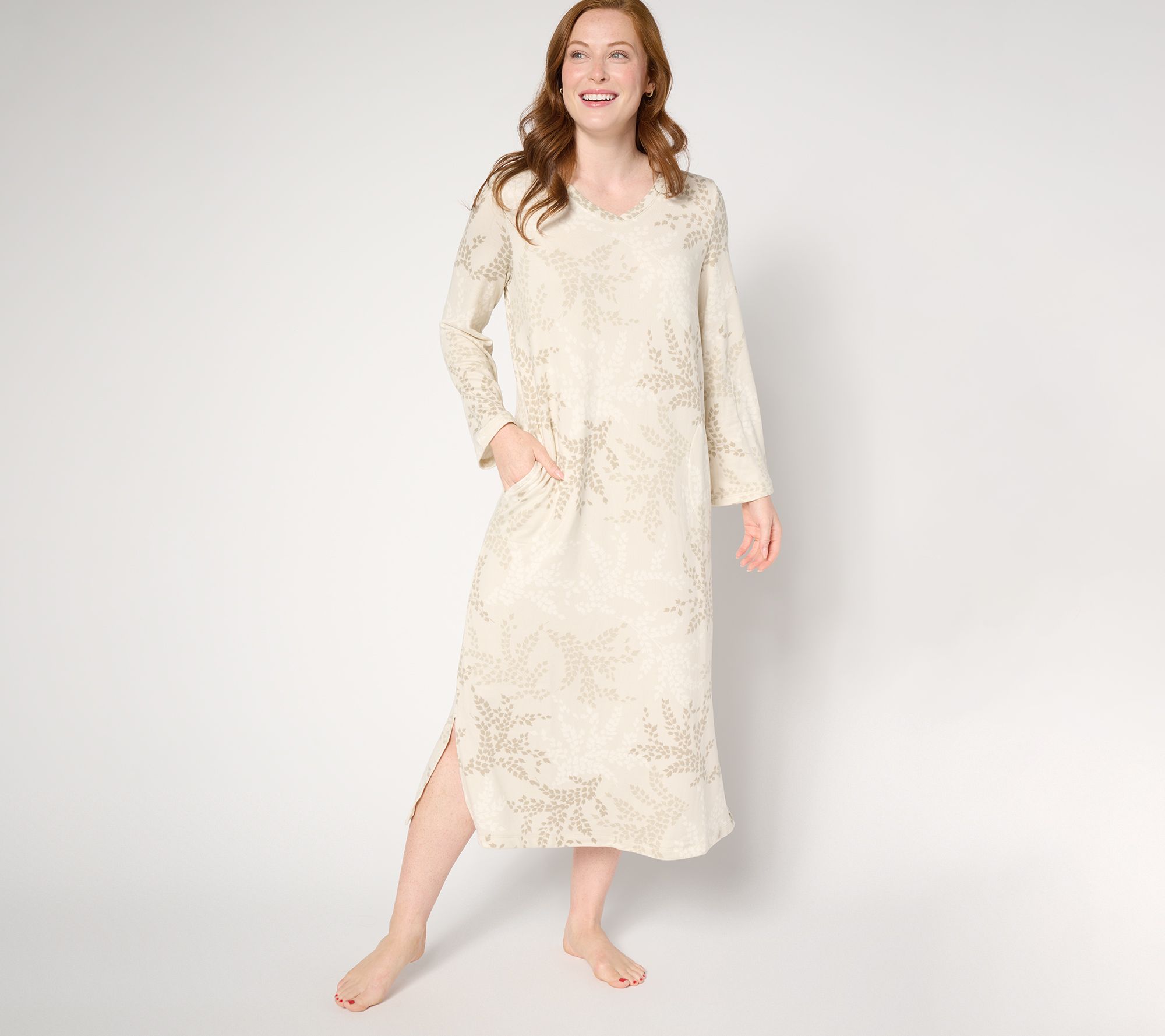 Stan Herman V-Neck Maxi Lounge Dress