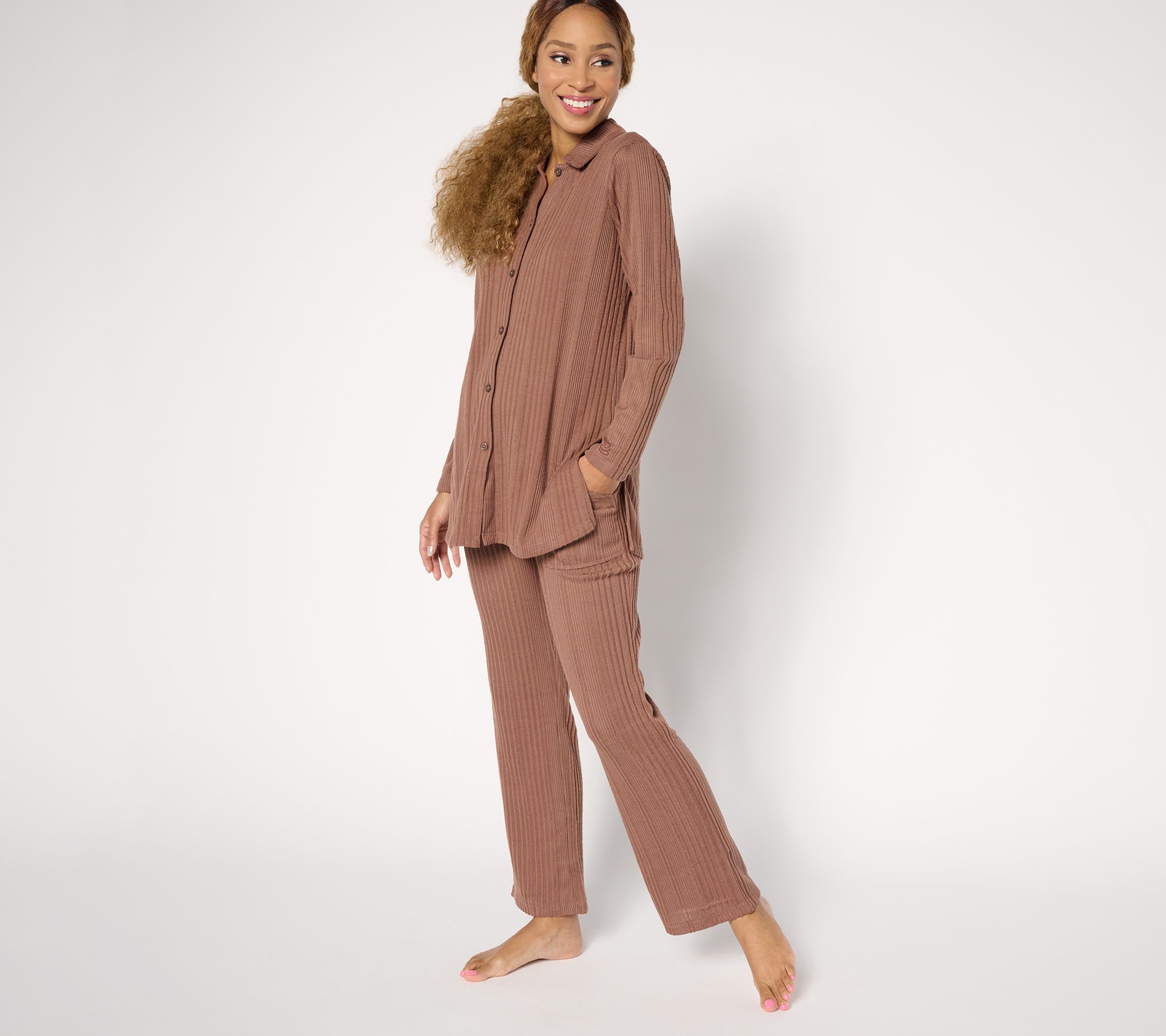 Cuddl Duds Tall Comfort Rib 2-Piece Lounge Set